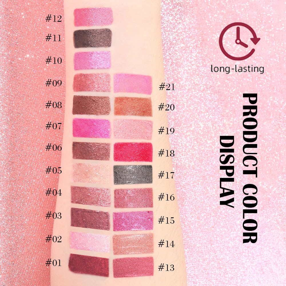 Kaely 2-in-1 Mauve Red Metallic Lipstick and Lip Liner, Shimmer Liquid Metallic Lipsticks for Women, Glitter Lip Gloss Stain Long Lasting Waterproof Smudge Proof 24 Hour, Vegan Makeup, 13