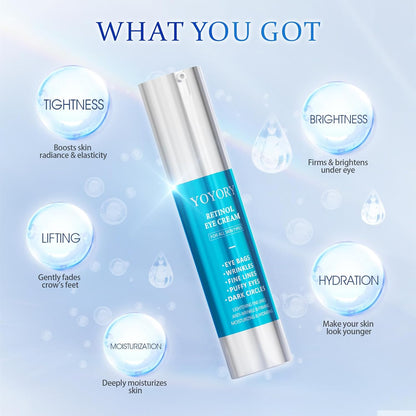 Retinol Under Eye Cream - Anti Aging Eye Cream for Dark Circles and Puffiness, Wrinkles, Fine Lines Eye Bags Treatment Skin Care Hydrates & Lifts (20ml)