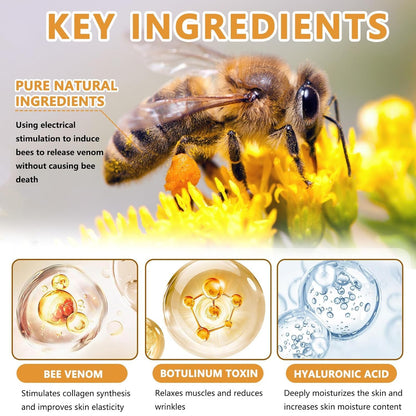 Bee Venom Wrinkle Removal Cream, Anti-Aging, Restore and Enhance Skin Elasticity, Natural and Non-Irritating, Suitable for Sensitive, Dry, Oily Skin