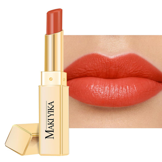 MAKI YIKA Moisture Red Lipstick for Women Hydrated Tinted Lip Balm for Dry Cracked Lips Weightless Glossy Lip Color Juicy Finish,MA037 Apricot Peach
