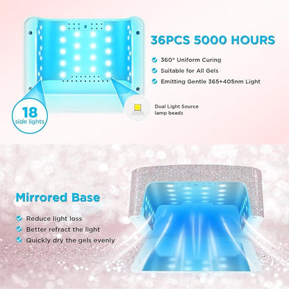 Cordless uv nail lamp, rechargeable