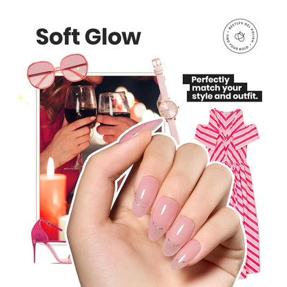 Beetles Jelly Nail Polish Set, 6 Colors Sheer Pink Nail Polish Long Lasting & Quick Dry Clear Jelly for Women, Pink Nail Strengthener Polish for Salon DIY Manicure Set