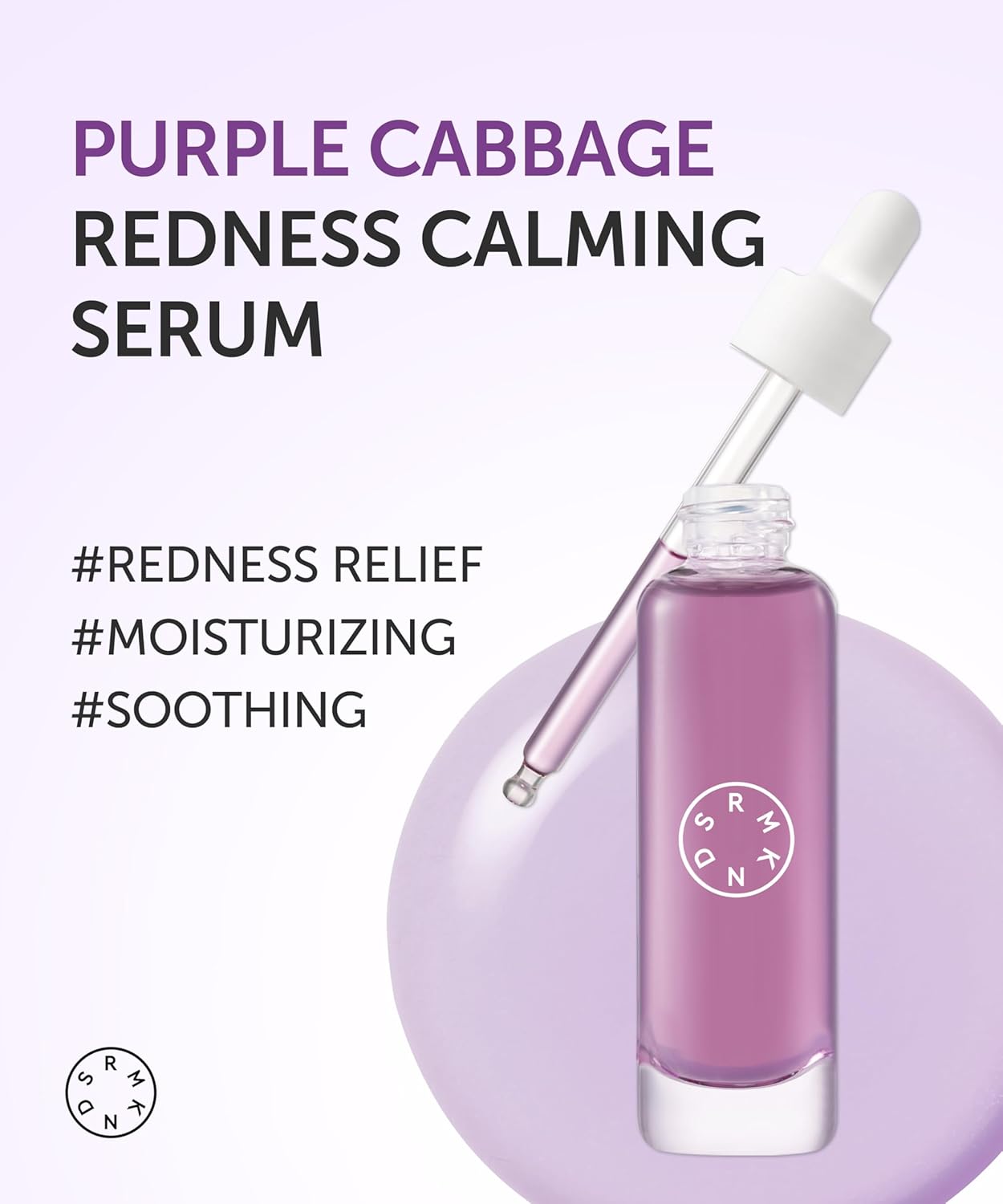 SERUMKIND Purple Cabbage Serum - Calming and Skin Recovery- Korean Face Skincare – Beta Glucan 100,000ppm – Soothing & Redness Relief - Vegan, Cruelty-Free – 1.01 fl.oz.