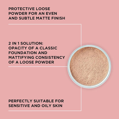 ARTDECO Mineral Powder Foundation - natural beige – loose setting powder for a smooth finish - medium coverage - perfect for sensitive & oily skin - makeup with zinc & magnesium - vegan-0.53 Oz