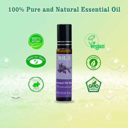 3 Pack Essential Roll On Blend Oils Set, 100% Natural Fragrance Oil, Aromatherapy Roll On Blend Oil with Pure Lavender Oil, Gift for Women Men 0.33 fl.oz