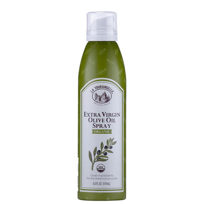 La Tourangelle, Organic Extra Virgin Olive Oil Spray, Cold-Pressed, All-Natural, Artisanal, Great for Cooking, Sauteing, Grilling, 5 Fl Oz