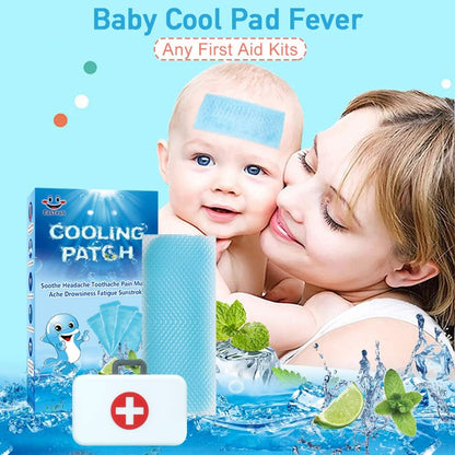 30 Sheets Cooling Patches for Fever Discomfort & Pain Relief, Cooling Relief Fever Reducer, Soothe Headache Pain, 10 Count Per Box (3 Boxes)