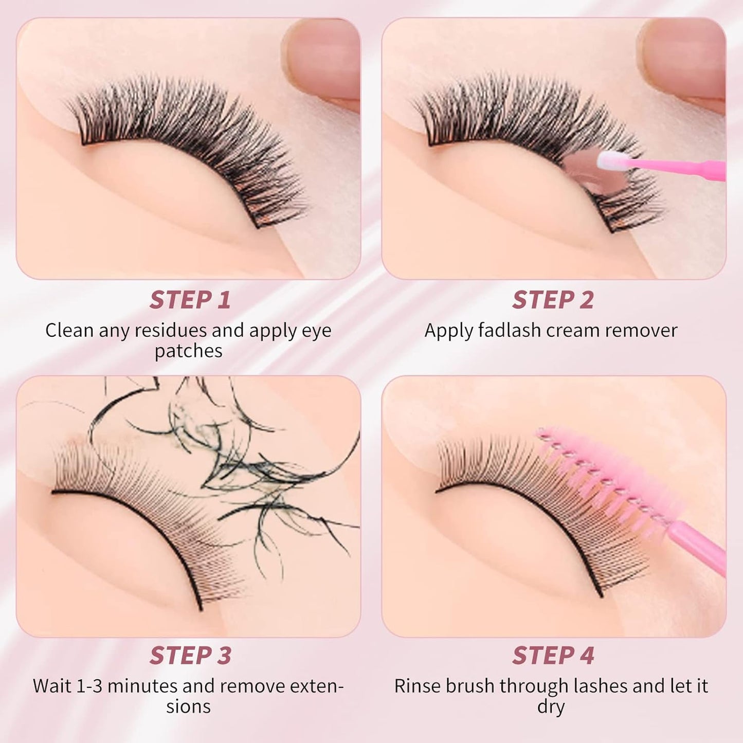 Eyelash Extension Remover 15g Cream Lash Extension Remover Quickly and Low Irritation Lash Remover for Lash Extensions Eyelash Glue Remover for Salon Lash Glue Remover by FADLASH (Peach)