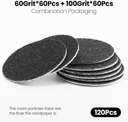 120pcs Replacement Sandpaper Refill Discs for Electric Foot File Callus Remover Tool for Men Women Dead Cracked Hard Skin (60 Grit+100 Grit)