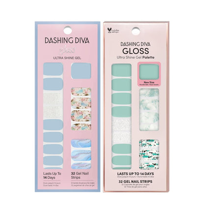 Dashing Diva Gloss Nail Strips Bundle - The Quartz Collection- Spiritual Journey & Desert Quartz - UV Free, Chip Resistant, Long Lasting Gel Stickers - Contains 2 Sets