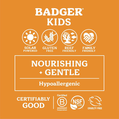 Badger Mineral Kids Sunscreen Face Stick SPF 35, Zinc Oxide Travel Size Sunscreen Stick for Kids, 97% Organic Ingredients, Reef Safe, Water Resistant, .65 oz