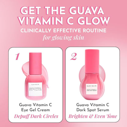 Glow Recipe Guava Travel Size Vitamin C Serum - Moisturizing, Brightening & Vegan Korean Skin Care Face Serum for Dark Spots, Even Tone & Redness - Tranexamic, Ferulic Acid & Vitamin E (15ml)