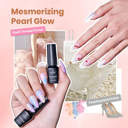 Beetles 100 Colors Gel Nail Polish Set, 119 PCS Nail Polish Kit All Season Cat Eye Pink Blue Jelly Glitter Pearl Gel Polish & 5Pcs Base Top Coat Soak off UV Manicure Nail Art Home Gifts for Women