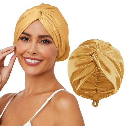 Adjustable silk satin hair bonnet