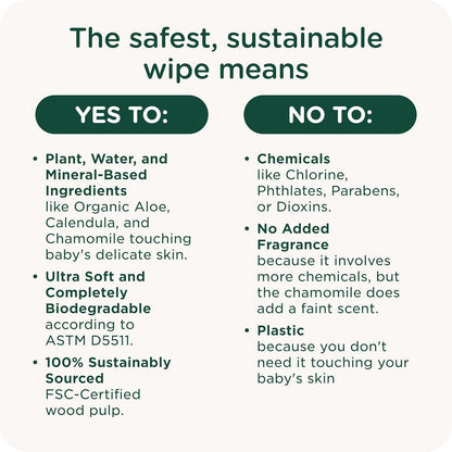 Our Wet Wipes | EWG Verified Safe | 100% Water & Plant Based | Unscented & Safe for Sensitive Skin | Fragrance Free and Totally Chlorine Free (4 packs, 256 wipes)