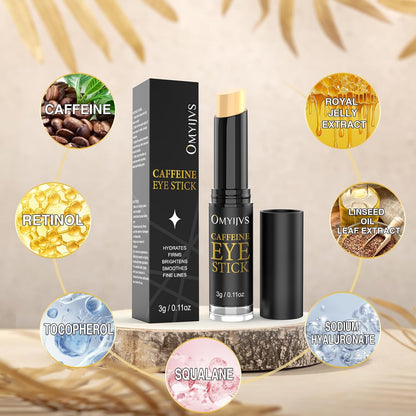 Caffeine Eye Stick, Anti-Aging Eye Cooling Stick, Under Eye Cream for Dark Circles, Wrinkles, Puffiness Bags Reduces Fine Lines