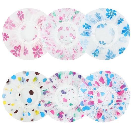 6 pcs shower caps, waterproof