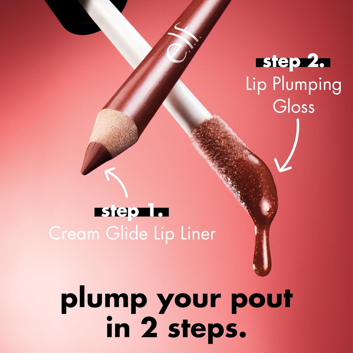 e.l.f. Lip Plumping Gloss, High-Shine Sheer Color, Hydrates & Creates Fuller Lips With Vitamin E, Vegan & Cruelty-Free, Mocha Twist, 0.1 Fl Oz