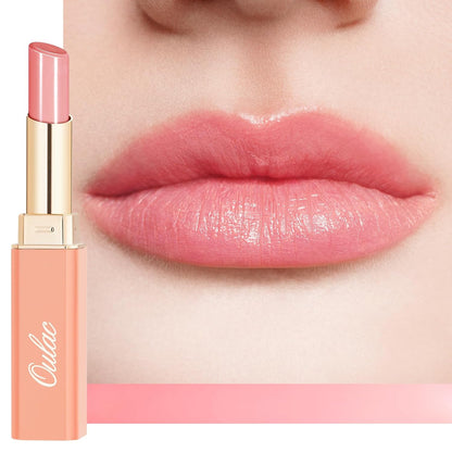 Oulac Shine Pink Lipstick for Women, 2 in 1 Glossy Light Pink Tinted Lip Balm, Hydrating Lipstick for Dry Lips, Moisture Shine Juicy Finish Vegan 2.2g/0.07oz (22)