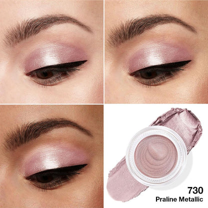 evpct Single Cream Eye Shadow Palette Pot Makeup for older Women, Praline Dusty Pink Mauve Shimmer Glitter Metallic Monochrome Cream to Powder Eyeshadow Palette Eye Brightener, Waterproof Blendable