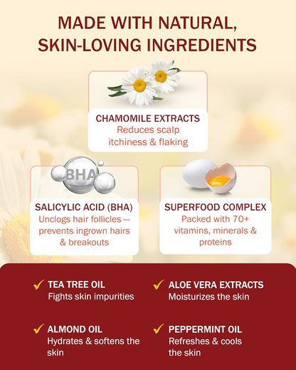 Folliculitis Treatment Shampoo & Serum with 3% BHA, Salicylic Acid, Tea Tree Oil & Chamomile Extracts - Anti Itch Shampoo for women & men with Flaky Scalp Treatment Acne, Made in USA by e70, 8 fl oz