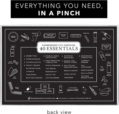 Pinch Provisions Shemergency Kit for Her, 40 Emergency Essential Items, Compact, Multi-Functional Pouch, Gift for Women, Birthday, Bachelorette Parties, and More!