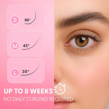 Korean Lash Lift Kit - 5 Sets Eyelash Curling Perm with Upgraded Glue, Easy for Beginner & Professional, Semi Permanent Perming Wave Suitable For Salon, Blue