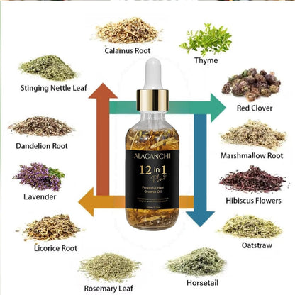 12-in-1 Hair Growth Oil – Rosemary, Amla & Castor Oil | Strengthens, Nourishes, Reduces Hair Fall | Natural Herbal Blend | Non-Greasy | Paraben & Sulfate-Free