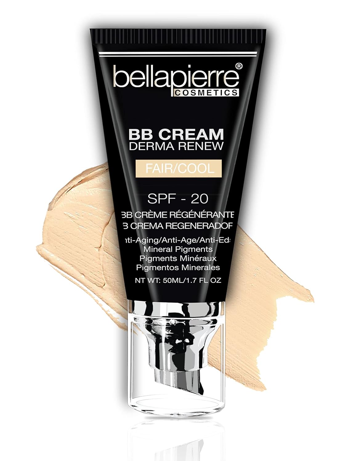 Bellapierre BB Cream SPF 20 – Mineral Sunscreen & Liquid Foundation, Lightweight Face Moisturizer with Buildable Coverage, Matte Finish, Non-Toxic, Paraben-Free, Cruelty-Free – 1.7 oz - Fair Cool