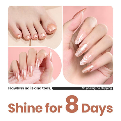 Beetles Pearl Nail Polish, 15ml Blush of Pearls Nail Polish, Champagne Pearl Color Fast Drying & Long Lasting Nail Lacquer Shimmer Art Effect for DIY Nail Salon-Quality Results