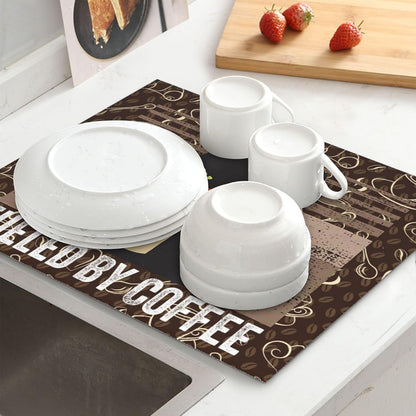 Vintage Cat Dish Drying Mat for Kitchen Counter Retro Coffee Dish Drainer Rack Mats 16x18 Inches Absorbent Reversible Decorative Drying Pad