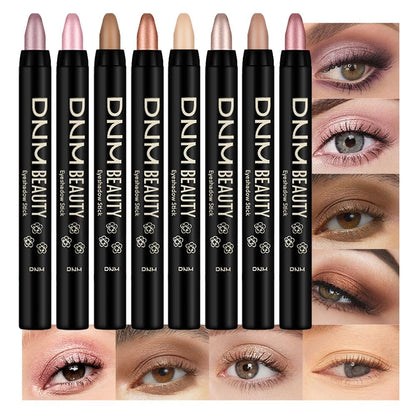 8Pcs Cream Eye Shadow Sticks Makeup for Women, Matte Shimmer Eyeliner Pencil Eyeshadow Brightener Stick for Eyes, Waterproof Eyeshadow Applicator Blendable sombras para ojos Set09#