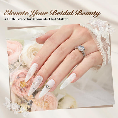 Beetles Wedding Gel Nail Polish Kit – Wedding Beauty 6 Colors Gel Polish, HEMA Free 15ml UV LED Soak Off Manicure with Base Coat Top Coat All in an Elegant Gift Box Nail Set for Bride