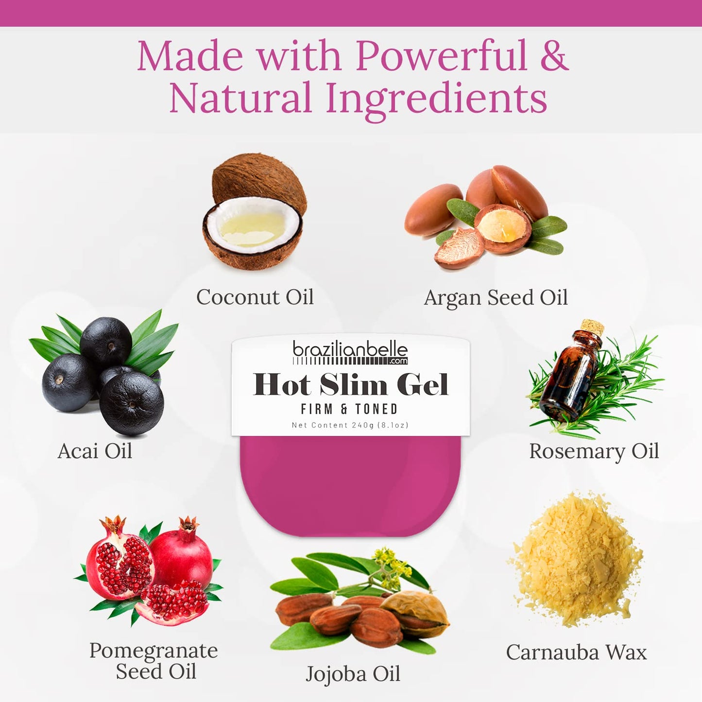 Cellulite Cream Hot Gel with Coconut Oil Extract | Sweat Cream to Helps Firm, Tone, and Tighten Skin and Reduce Appearance of Cellulite | 8.1Oz