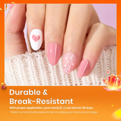 Beetles Gel Nail Tips 576Pcs Extra Short Almond Fake Nails Etch-X Half Matte Press on Nail Tips Full Cover Gifts for Women Gel Nail Polish Extensions Set