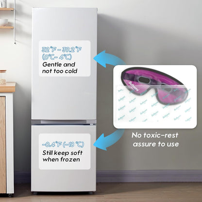 Cooling Eye Mask, Gel Eye Mask with Holes, Reusable Ice Mask, Cool Eye Ice Pack, Comfort Snug Fit, No Freeze, Cold Eye Compress for Home, Office, Relaxation, Morning Refreshment, Purple