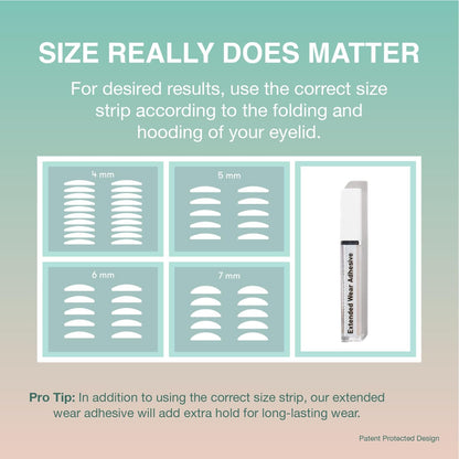 Contours Rx Lids By Design - Medical Grade Eyelid Correcting Strips for Heavy, Hooded, & Droopy Lids - Transparent, Anti-Aging, and Hypoallergenic Eyelid Tape - (4mm - 7mm) Assortment Pack, 80ct