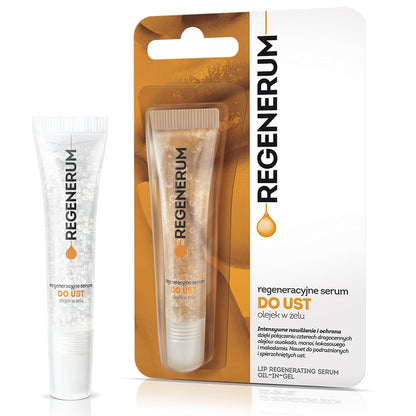 Regenerative Lip Serum Gel Oil - Intensive Hydration and Nourishment for Dry, Chapped Skin, 4 Precious Oils Blend - 8ml