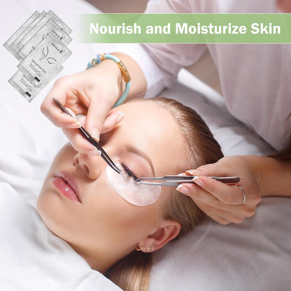 110 Pairs Eyelash Extension Gel Patches Kit, AHIER 100% Natural Hydrogel Eye Patches Lint Free Under Eye Pads Makeup Eye Gel Pad for Lash Extensions supplies