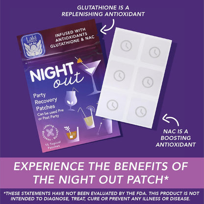 Laki Naturals Night-Out Patch (Pack of 15) | Reclaim Your Vitality and Equilibrium After Parties, Bars and Fun