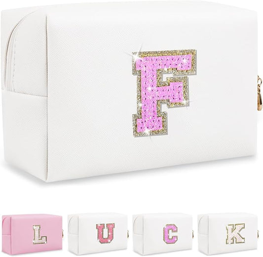 Personalized initial letter makeup bag,