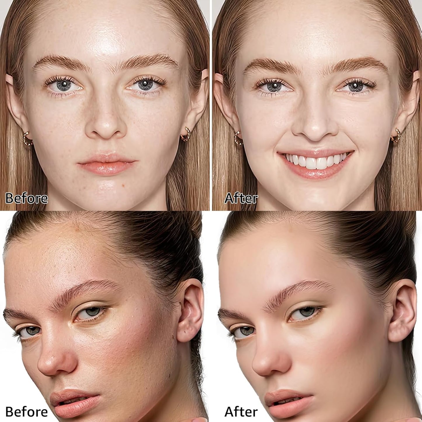 Air Cushion CC Cream Foundation - Mushroom Head BB Creams, Long Lasting Concealing Brightening, Moisturizer Face Cream,Facial Skin Care Makeup For All Skin Types (Medium Deep)