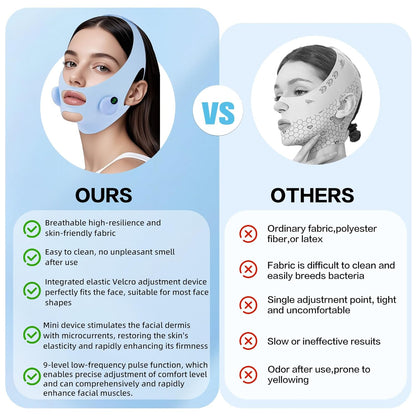 V-Shaped Face Machine Double Chin Reducer, Electric Double Chin Reducer & Face Lifting Device with 6 Modes 9 Intensity Levels