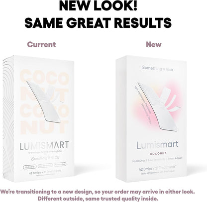 Something Nice Lumismart Whitening Strips - Dentist-Designed, Enamel Safe, up to 42 Treatments with Smart Adjust - Teeth Whitening Strips in Coconut for Sensitive Teeth