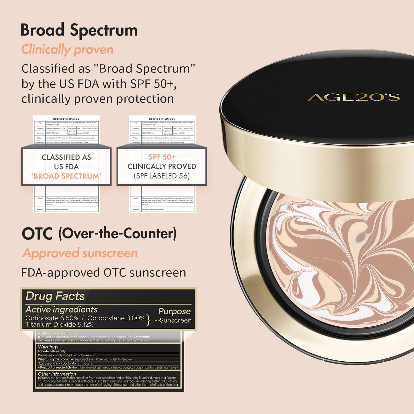 AGE20'S Signature Essence Pact SPF 50+ | Pack of 2 | 27C HONEY | Cream Foundation, Dewy Finish, Natural Coverage | Korean Cushion Foundation