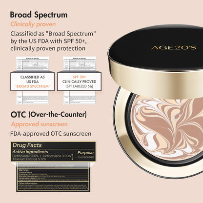 AGE20'S Signature Essence Pact SPF 50+ | Pack of 1 | 23W BEIGE | Cream Foundation, Dewy Finish, Natural Coverage | Korean Cushion Foundation