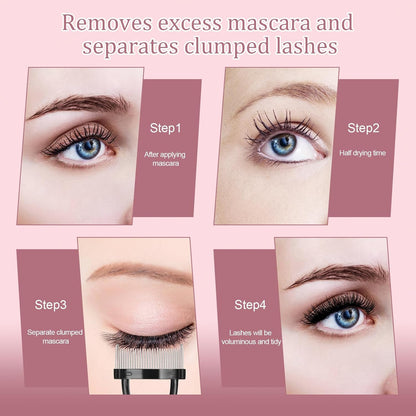 4PCS Eyelash Comb Lash Separator Eyebrow Brush & Brow Spoolie for Removes Clump Mascara