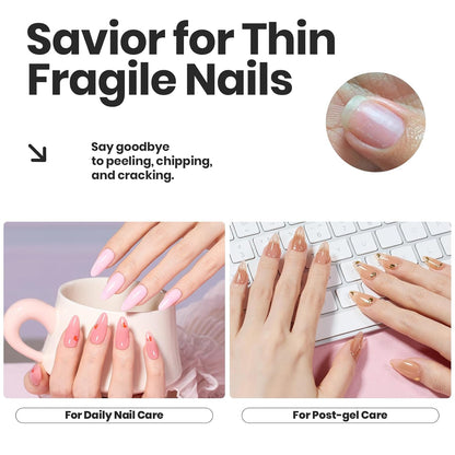 Beetles Jelly Nail Polish Set,6 Colors Pink Nude Jelly Quick Dry Nail Polish Fingernail Fast Drying & Long Lasting Nail Strengthener Polish Gifts for Women