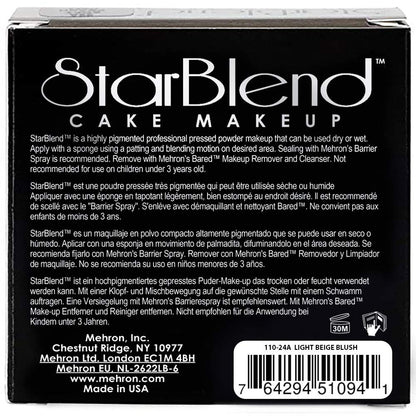Mehron Makeup StarBlend Cake (2 oz) (LIGHT BEIGE BLUSH)