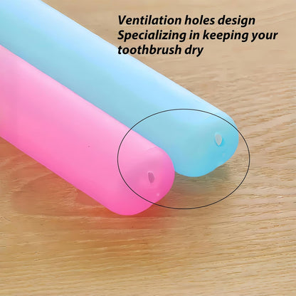 8 Pack Travel Toothbrush Case, Portable Toothbrush Travel Case with Ventilation Hole for Business Trip, Camping, Home(Blue,Pink,Green,White)